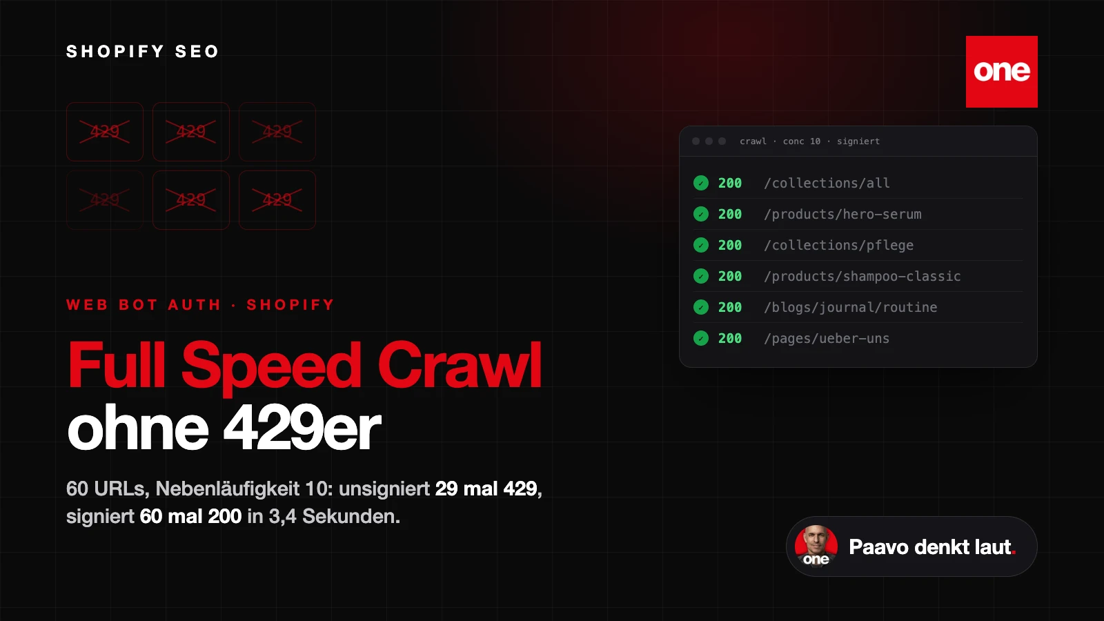 Full Speed Crawl ohne 429er in Shopify Visual