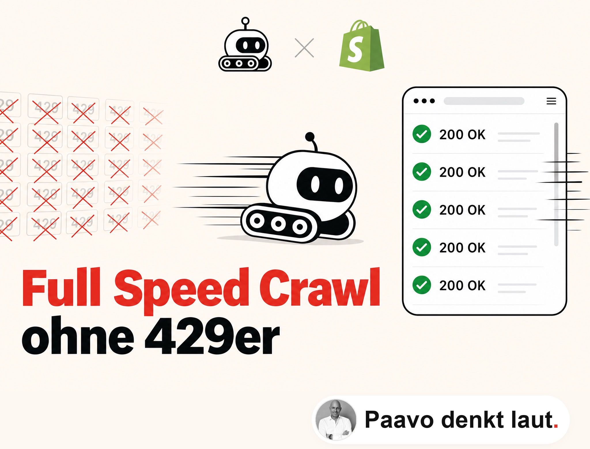 Full Speed Crawl ohne 429er in Shopify Visual