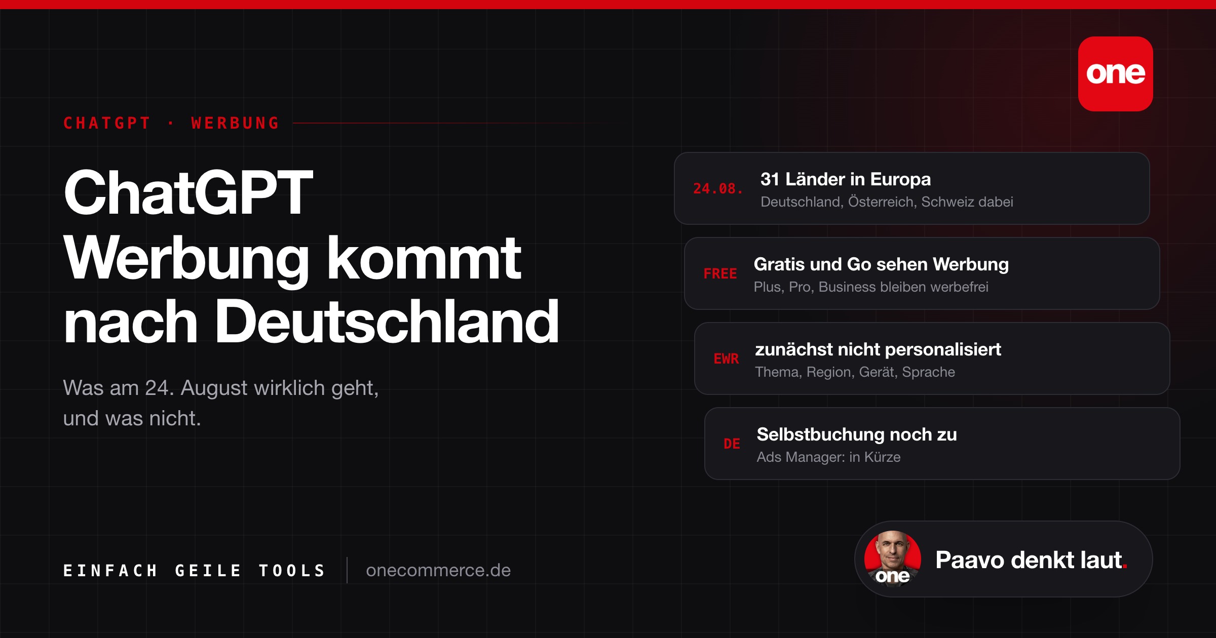 Sharing Bild zum Beitrag ChatGPT Werbung in Deutschland: was am 24. August startet und wie Agenturen für Kunden buchen